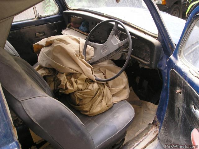 old vw beetle interior. The interior view.
